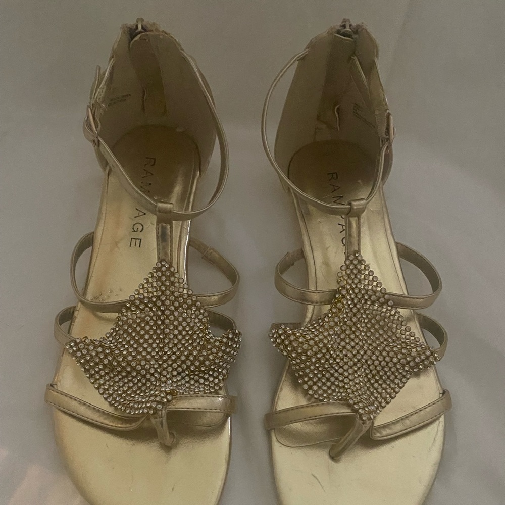 Gold gladiator sandals